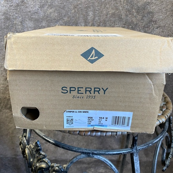 Sperry Top-Sider White & Tan Boat Shoes Men’s 10.5W NWT - Picture 8 of 9